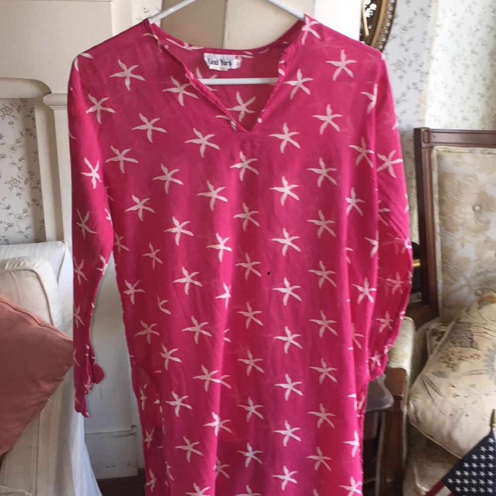 Lexi York pink starfish tunic, 100% cotton small